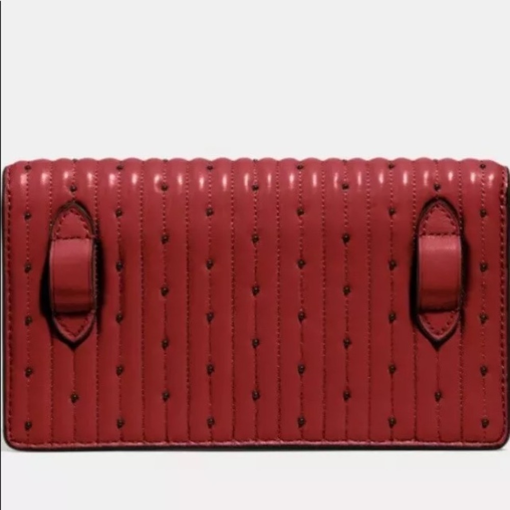 Coach 76152 Quilting Rivets Red/Pewter Belt Bag - Picture 3 of 12